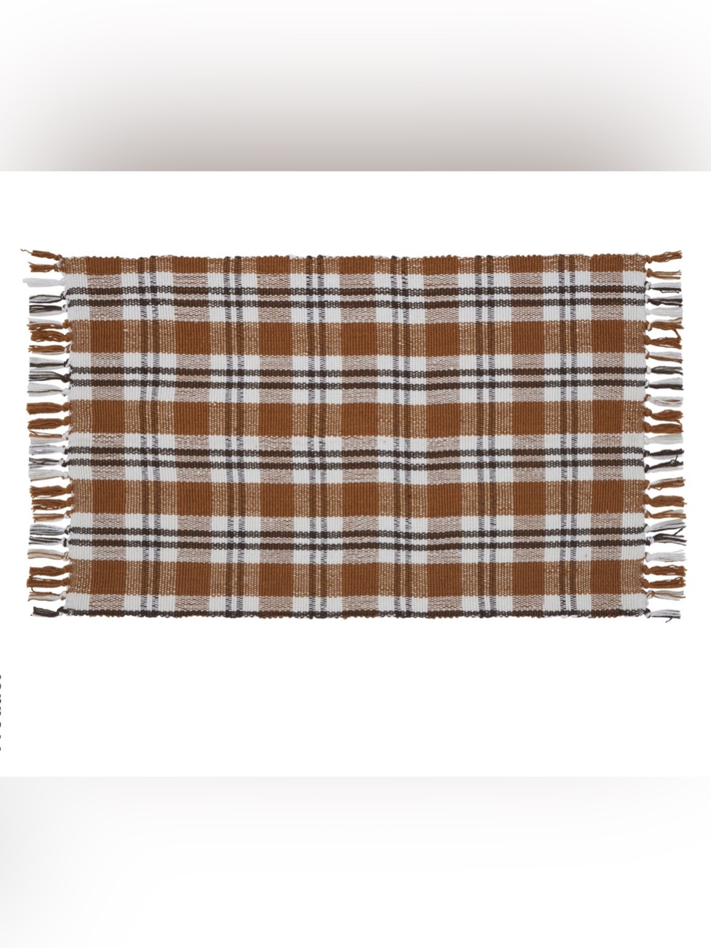 My Texas House Fall Taupe Plaid Indoor/Outdoor Layering Rug, 38”x58”